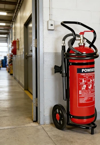 Dry chemical powder wheeled fire extinguisher use Dry chemical powder wheeled fire extinguisher use